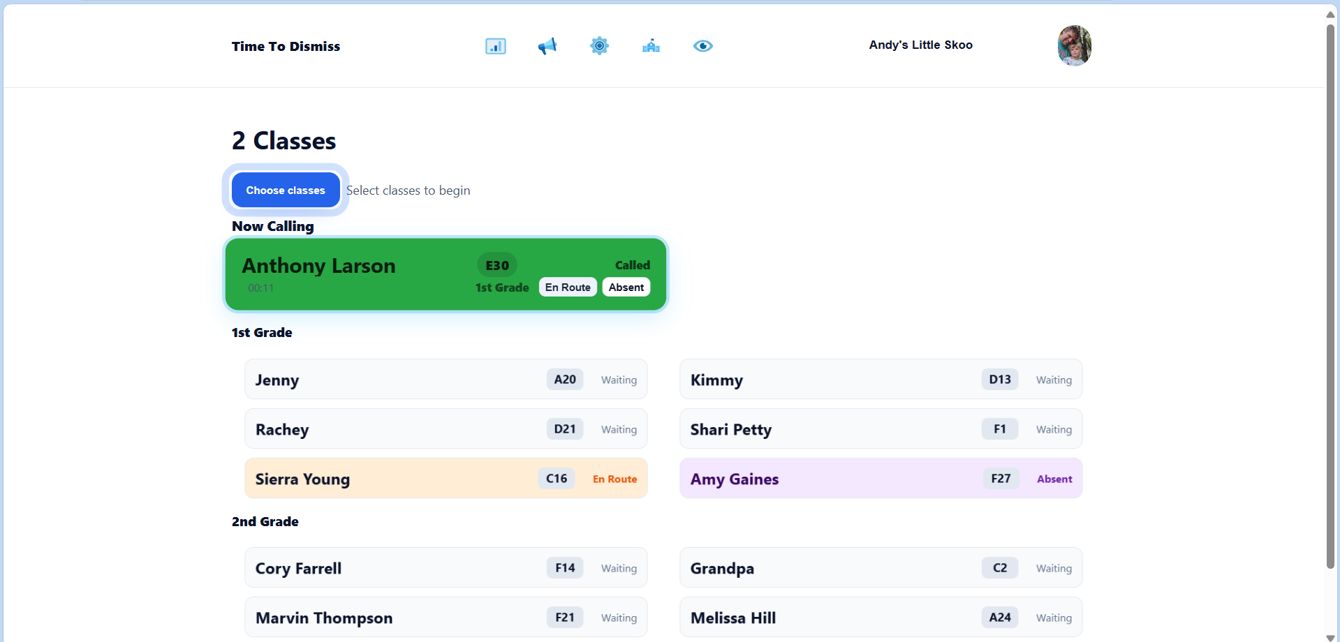 Projector‑friendly classroom display